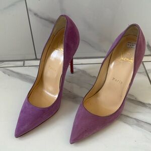 New Authentic Louboutin Purple Suede Heels